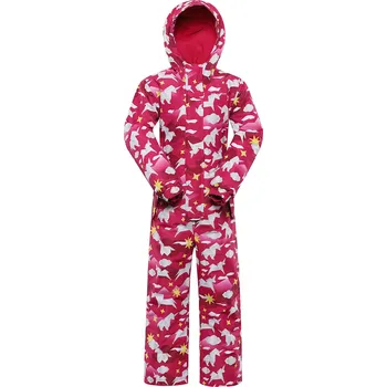 Dívčí oblečení Alpine Pro ZEWEMO RŮŽOVÁ DĚTSKÁ KOMBINÉZA S MEMBRÁNOU PTX 80-86