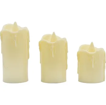 Vánoční dekorace LED svíčka s tekoucím voskem ve 3 velikostech (krémová) Velikost: Malá