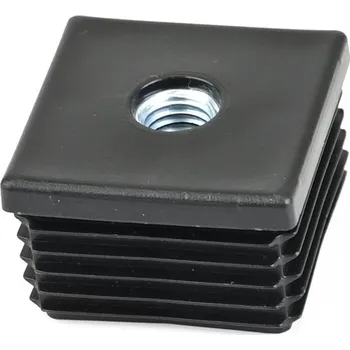 Vrut Záslepka obdélníková se závitem krátká černá - 40x40x1-2mm M10 kovový