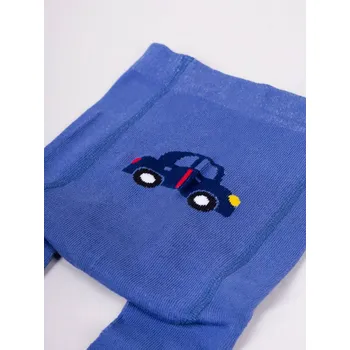 YO Punčocháče punčocháčky punčošky RAB0003C modré s autíčkem velikost oblečení - děti: 68/74