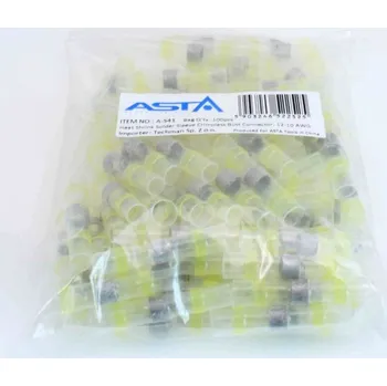 Autodíl Smršťovací hadičky s cínem, 6x40 mm 100 ks žluté, balení 100 kusů - ASTA