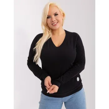 Dámská halenka Dámská halenka s výstřihem do V plus size černá