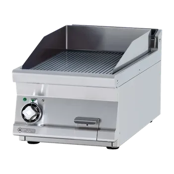 RMgastro RM - FTRT-74ETS Grilovací deska 39x52 elektrická chromovaná rýhovaná bez podestavby 400 V + záruka 3 roky