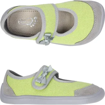 Dívčí bačkory Bačkory plátěnky 3F 3BE2/11R bar3foot super flexi limetkové barefoot, suchý zip velikost: 27