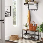 Lavička na boty 73 cm | rustikální hnědá, černá