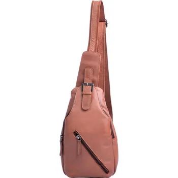 Městský batoh Pánský malý kožený batoh na jedno rameno LA-1902 hnědý, LederArt