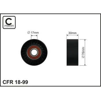 Vratná/vodicí kladka, klínový žebrový řemen Caffaro 18-99