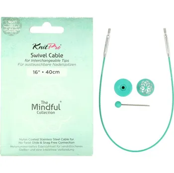 KnitPro Mindful otočné lanko 40cm (KnitPro Mindful otočné bezpaměťové lanko 40 cm)