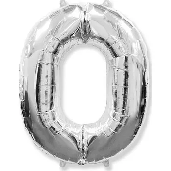 Balónek Fóliový balónek číslice nula stříbrný 85 cm