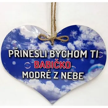 Obraz Dřevěné srdíčko 11cm barevné s nápisem - Babička - Přinesli bychom Ti