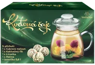 Velta Tea Dárková kazeta Kvetoucí čaje zelené 4x 6 g + zelená konvice 0,6 l