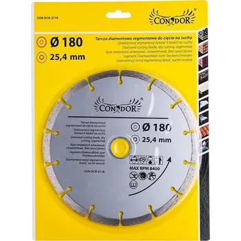 Brusný kotouč Diamantový kotouč, na sucho, segmentový, 180 mm/25,4 mm, Condor