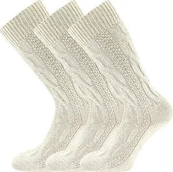 BOMA Ponožky silné lněné LINEX s bavlnou NATUR (3 páry) 43-46 199538