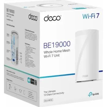 TP-Link Deco BE85(1-pack) WiFi7 Mesh(BE22000,2,4GHz/5GHz/6GHz,1x10GbELAN/WAN,1xSFP+/10GbELANcombo,2x2,5GbELAN/WAN,1xUSB)