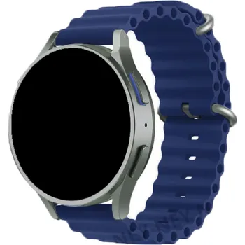 Příslušenství k chytrým hodinkám Děrovaný silikonový řemínek 20 mm - univerzální (Samsung, Huawei, Xiaomi,..) Modrá