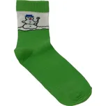 Dětské ponožky s lycrou zelené se sněhulákem, Velikost: 21 - 22 (31 - 34), Barva: Zelená