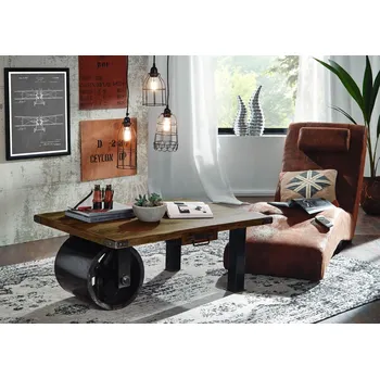 Konferenční stolek Masiv24 - IRON Konferenční stolek mango 110x80x43 hnědý lakovaný