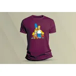 Dětské bavlněné tričko Simpsonovi. velikost 116 Vínová