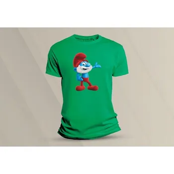 Dětské bavlněné tričko Taťka Šmoula. velikost 104 (3-4 roky) Zelená