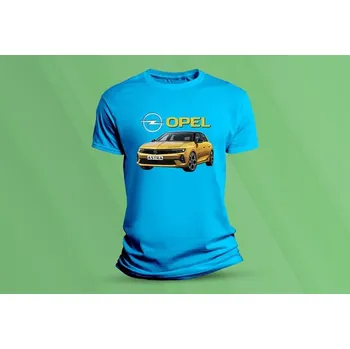 Dětské bavlněné tričko Opel Astra. velikost 128 Azurová