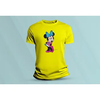 Dětská móda Dětské bavlněné tričko Minnie. Žlutá velikost 140 (9-11 let)