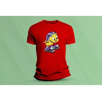 Dětské bavlněné tričko Tweety 2. Červená velikost 128 (7-8 let)