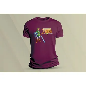 Dětské bavlněné tričko Zelda 4. velikost 140 (9-11 let) Vínová