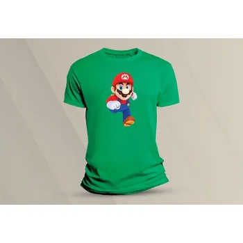 Dětské bavlněné tričko Super Mario 8. velikost 104 (3-4 roky) Zelená
