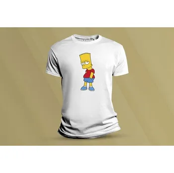 Chlapecké tričko Dětské bavlněné tričko Bart Simpson. Bílá velikost 128 (7-8 let)