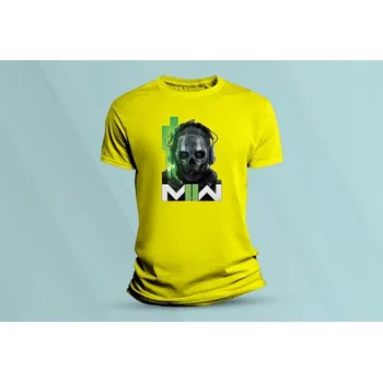 Dětská móda Dětské bavlněné tričko Modern Warfare 2. Žlutá velikost 104 (3-4 roky)