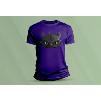 Chlapecké oblečení Dětské bavlněné tričko Bezzubka. velikost 128 (7-8 let) Purpurová