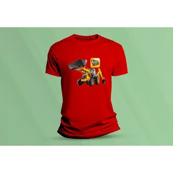 Dětské tričko s potiskem JCB 2 Červená velikost 140 (9-11 let)