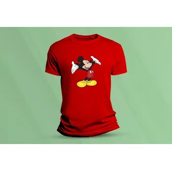 Dětské bavlněné tričko Mickey. Červená velikost 116 (5-6 let)