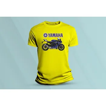Dětská móda Dětské bavlněné tričko Yamaha R1 modrá. Žlutá velikost 104 (3-4 roky)