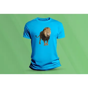 Dětské bavlněné tričko Lev 1. velikost 128 (7-8 let) Azurová