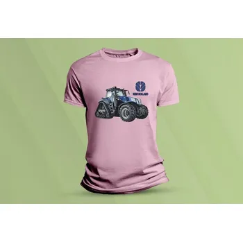 Chlapecké oblečení Dětské bavlněné tričko New Holland Genesis T8. Růžová velikost 128