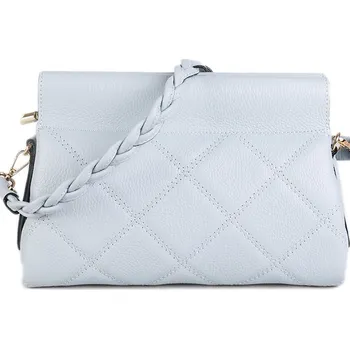 Kabelka ITALSKÉ Dámské modré kožené kabelky na rameno Michalengela