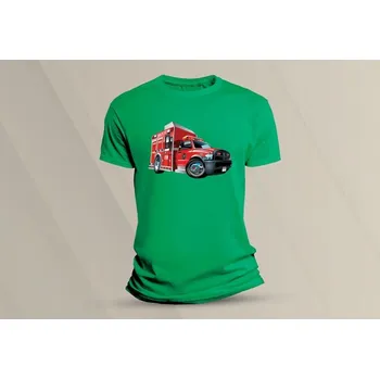 Chlapecké tričko Dětské bavlněné tričko Fire Rescue 2. velikost 116 Zelená
