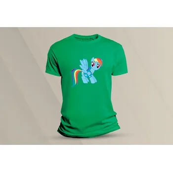 Chlapecké tričko Dětské bavlněné tričko Rainbow Dash. velikost 116 Zelená