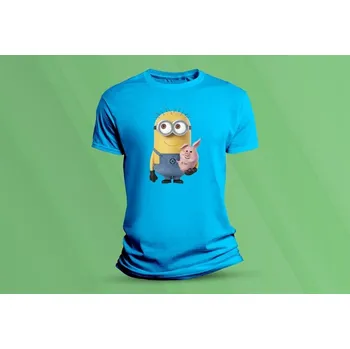 Dětské bavlněné tričko Mimoni 4. velikost 152 (12-13 let) Azurová