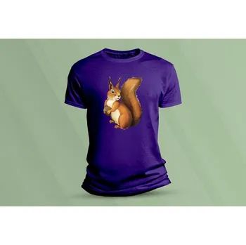 Chlapecké oblečení Dětské bavlněné tričko Veverka. velikost 116 (5-6 let) Purpurová