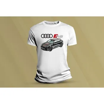 Chlapecké tričko Dětské bavlněné tričko Audi RS Q8. Bílá velikost 104 (3-4 roky)