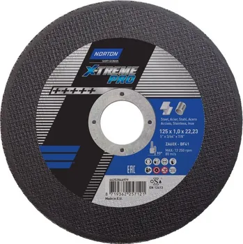 Řezný kotouč NORTON-CLIPPER Ultra tenké řezání Kotouč pro inox 125x1x22.23mm pro Úhlová bruska Norton X-TREME PRO