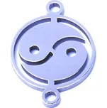 Přívěsek z nerezové oceli se dvěma očky-jin jang 22x16x1,5 mm