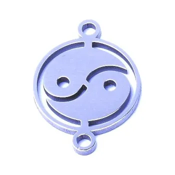 Přívěsek Přívěsek z nerezové oceli se dvěma očky-jin jang 22x16x1,5 mm