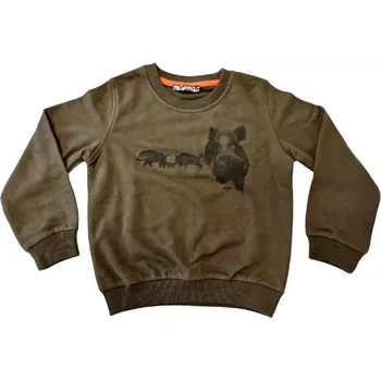 Dívčí mikina Dětská mikina C.I.T. s potiskem - motiv divoké prase, zelená