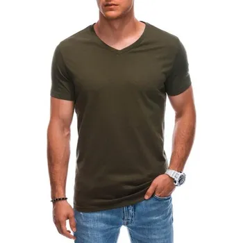 Pánské tričko Pánské tričko s výstřihem do V EM-TSBS-0101 olivové