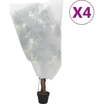 Geotextilie vidaXL Ochranné návleky se stahovací šňůrkou 4 ks 70 g/m² 0,8 x 1 m [364874] Barva: Bílá