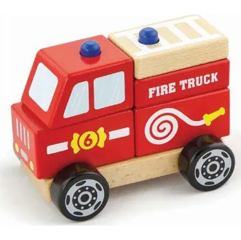 Dřevěná hračka VIGA Dřevěná skládačka Hasiči