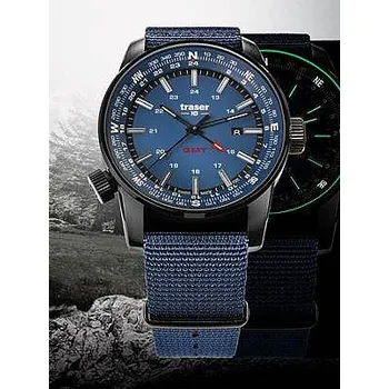 Hodinky Traser P68 Pathfinder GMT Blue s kovovým náramkem